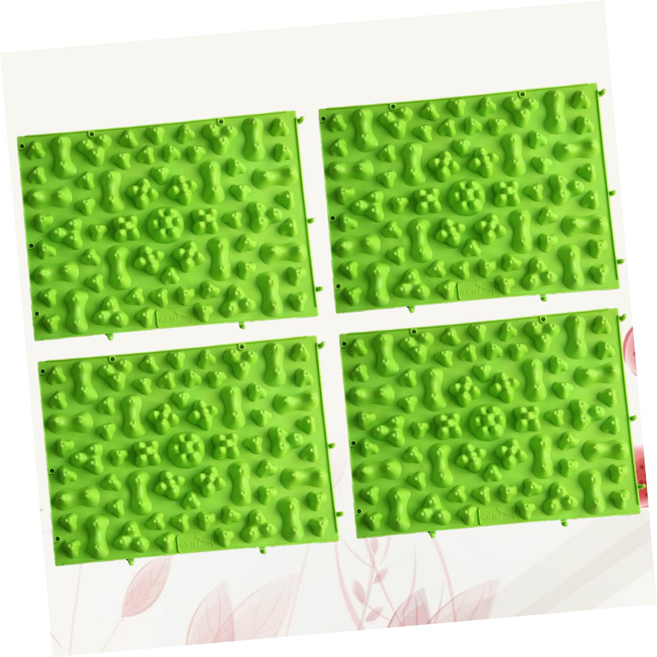 BESTYASH 4piezas Alfombrilla De Masaje Para Pies Acupresión Para Relajar Los Pies Estimula Circulación Sanguínea Para y Color Verde Material Tpe De Alta Elasticidad