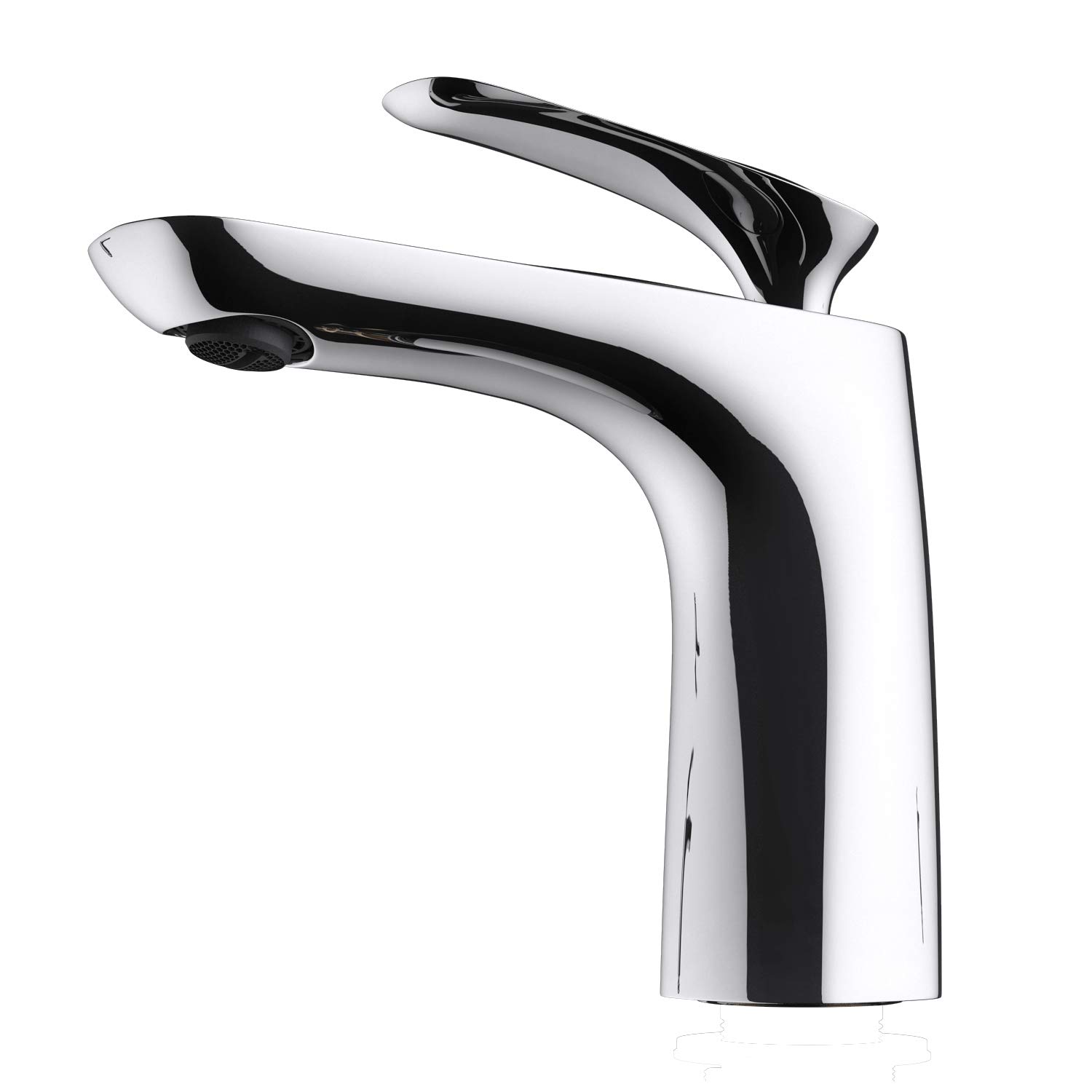 Durovin Bathrooms Monobloc Basin Mixer Tap - Lever Handle Chrome Plated Brass Bubbler Spout Sink Faucet