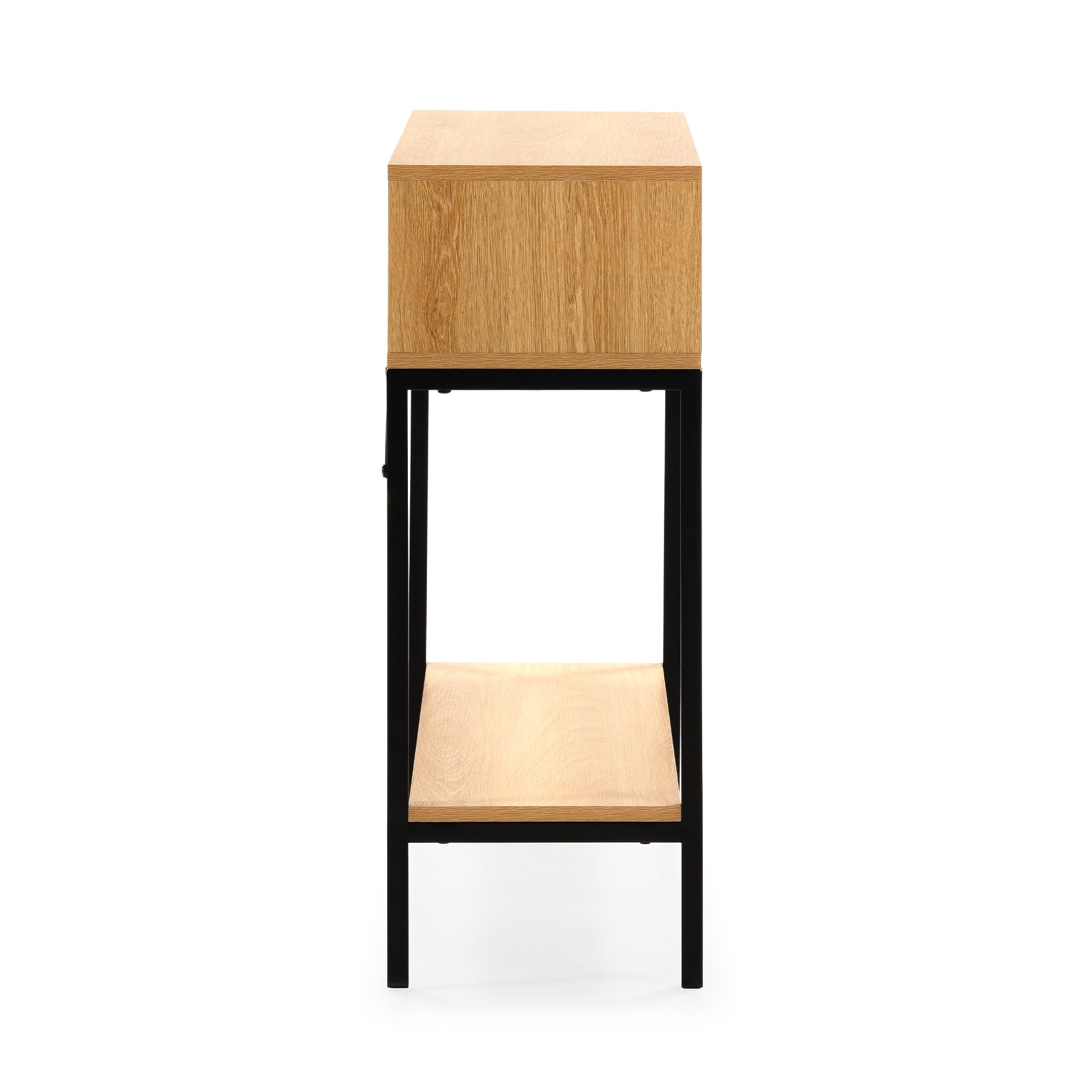 HOMN LIVING Consolle da ingresso Auri con 2 cassetti, colore rovere, 100 cm (larghezza) 30 cm (profondità) 80 cm (altezza)