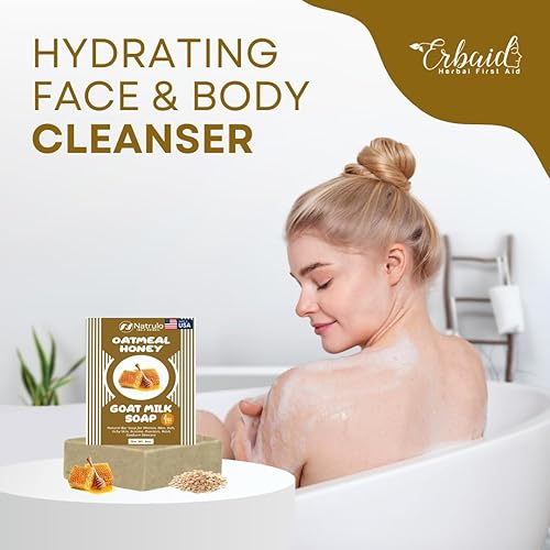 Miniatura 7 de Barra de jabón de leche de cabra con miel y avena de cactus, 4 onzas, jabón en barra natural para mujeres, hombres, niños, picazón en la piel,