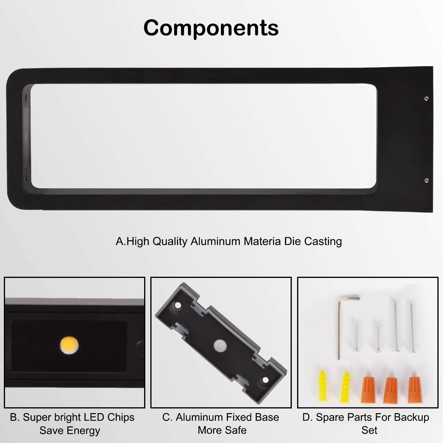 Alpinaluz Baliza LED Exterior 10W 65cm - Lámpara de Pie para Jardín y Caminos con Luz Cálida 3000K - Baliza Moderna en Aluminio Negro IP65 con Iluminación Descendente para Patio y Entrada