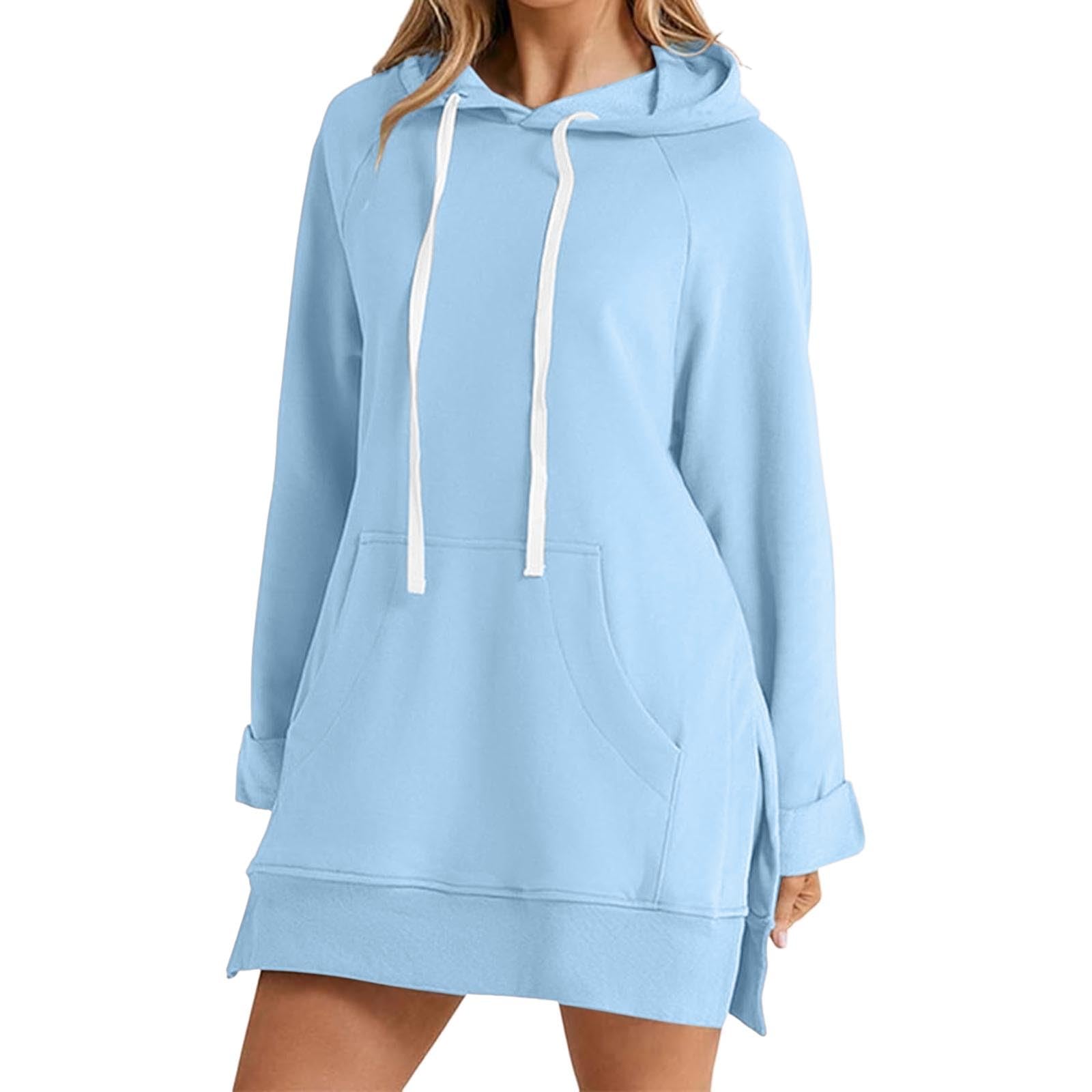 Generisch Robe confortable pour femme avec imprimé de Noël, sweat à capuche à manches longues et poches