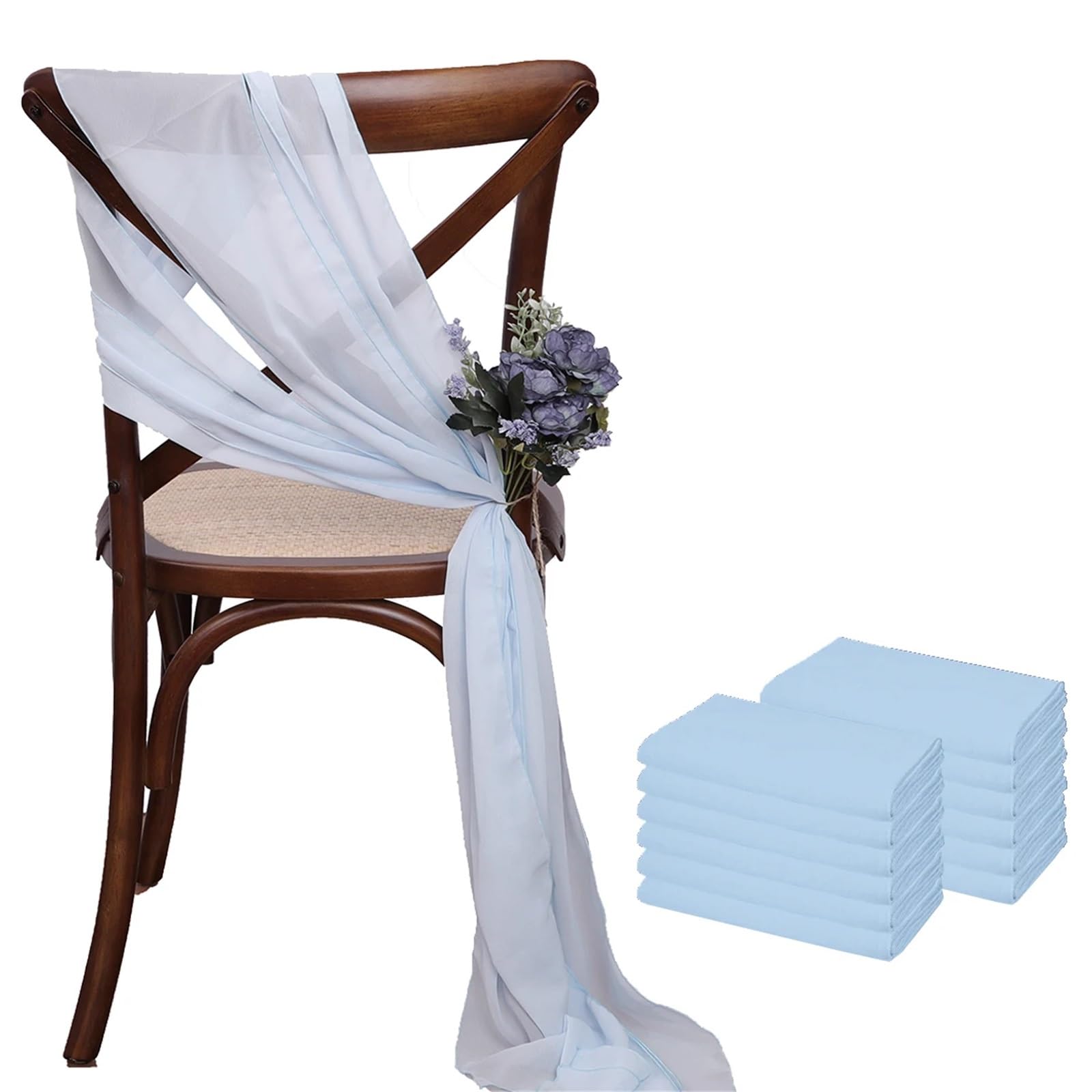RRYPBOVG Chair Ribbon 17x275cm Sage Green Chiffon Chair Sashes Wedding Covers Ribbon Party Aisle Decor(D,6PCS)