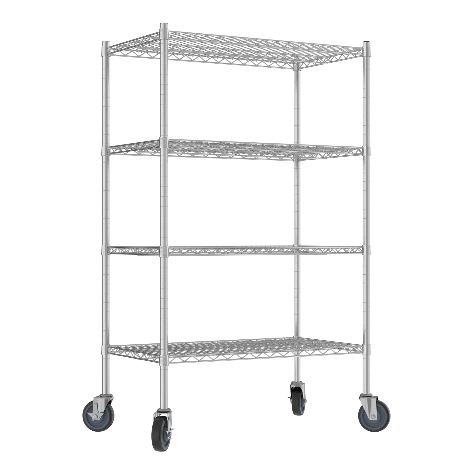 QUIET BOOK Commercial NSF Listed Chrome Mobile Wire Shelving Kit 21
