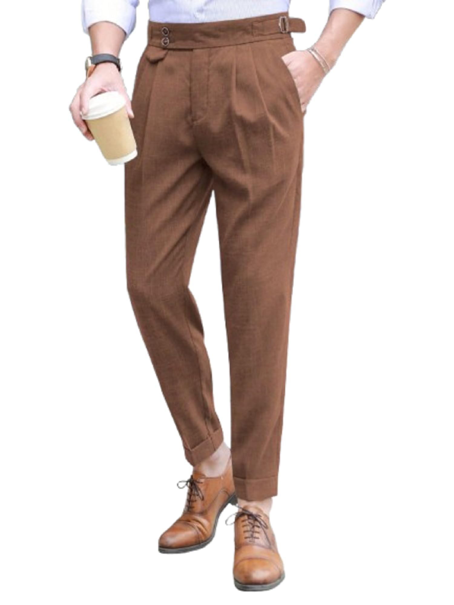 Campus Sutra Trouser for Men || Casual Trouser Man || Solid Style Pant || Stylish Patten with Pant (TR-46-50) in neutral