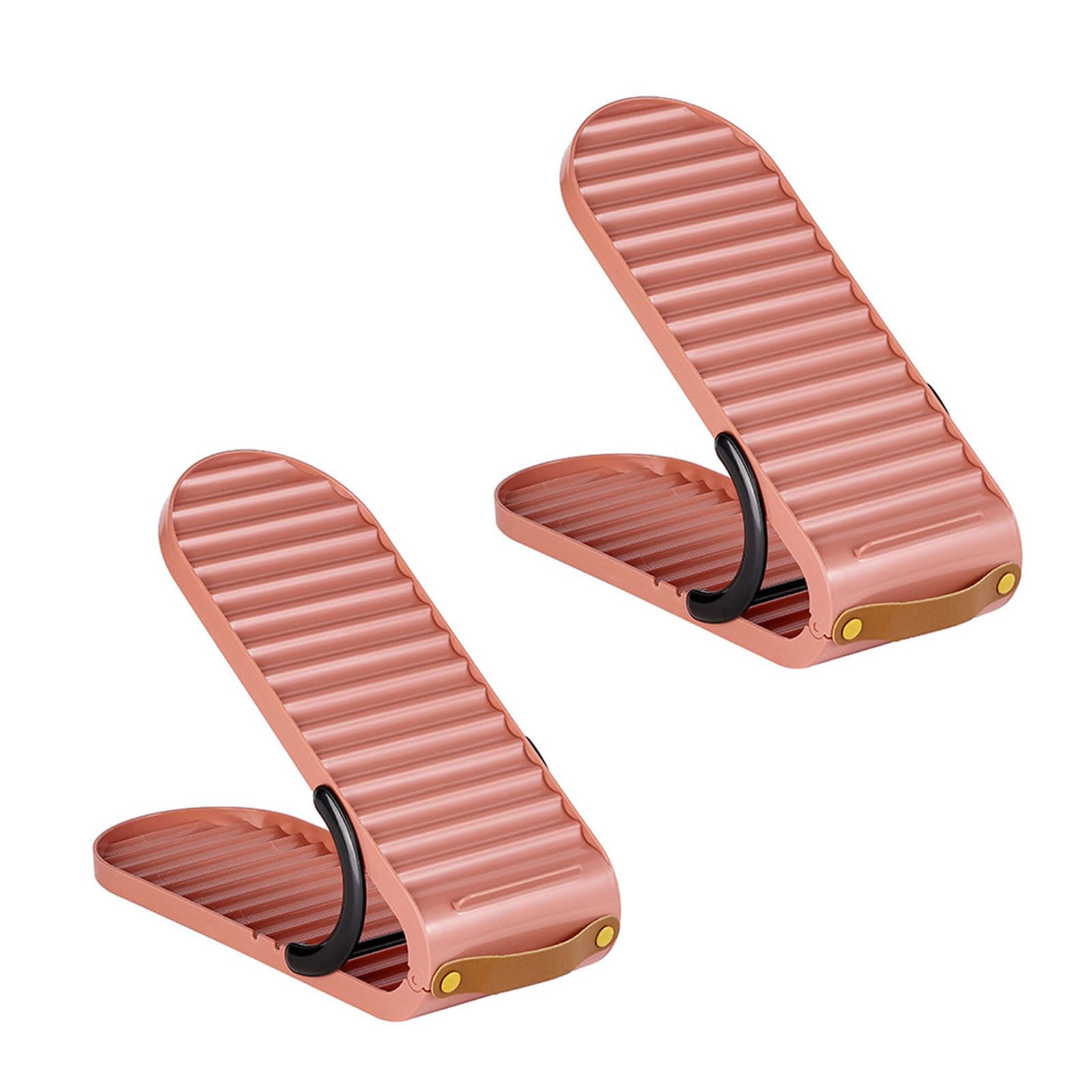 Buxuaaaa Watermelon Red Of 2 Adjustable Shoe Organizers With Sturdy Designs Home Accessory For Multipurpose Shoe Storage Needs Solution Home Storage
