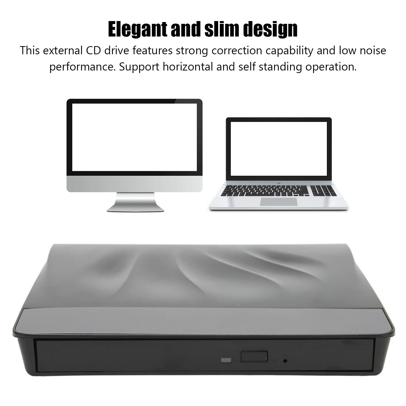Externes DVD Laufwerk, USB 3.0 und Typ C Dual Ports Low Noise Dos Boot und Systemwiederherstellungsprobleme CD Brenner, Eigenständiger Plug and Play Betrieb für CD DVD für Win10(Blu-Ray-Brennen)