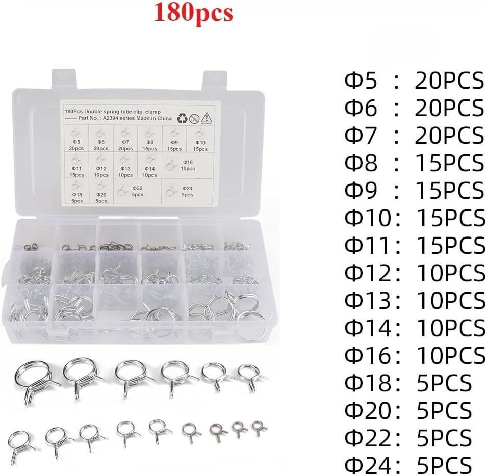 Boxed/Φ5-Φ14 double wire spring hose clamp/double wire hose clamp/water pipe clamp/ (380)