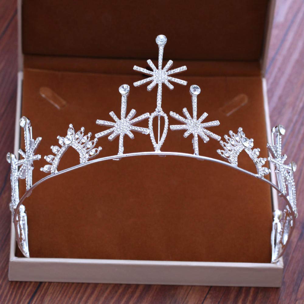 Tiara Ruinuo 316L'Alliage Argent Brillant Coiffe La Couronne Femmes Starlight Simple Fashion Mariage Accessoires Cheveux Serre-Tête Vintage Cadeau Parti