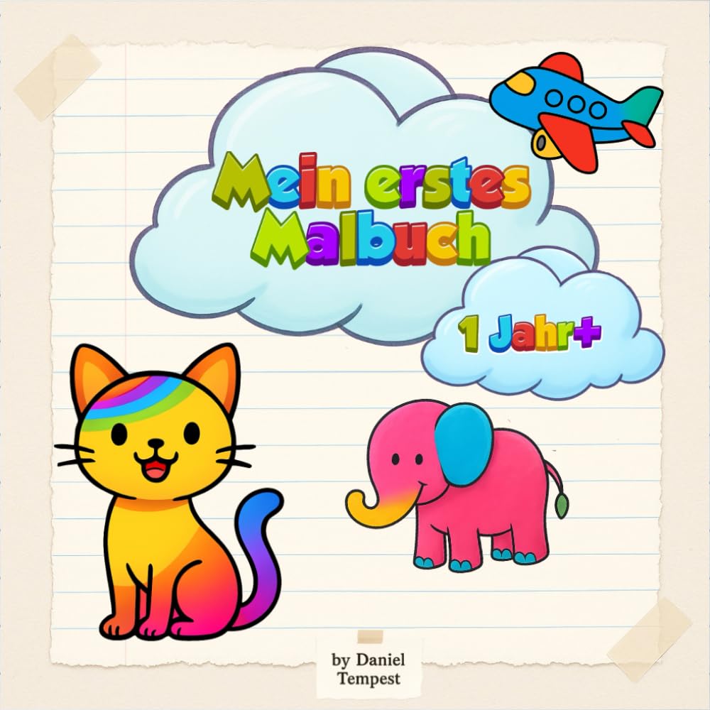 Mein erstes buntes Malbuch – Liebevolle einfache Motive für Kinder ab 1 Jahr: Erstes Malbuch für kleine Entdecker – Große Ausmalbilder ab 1 Jahr