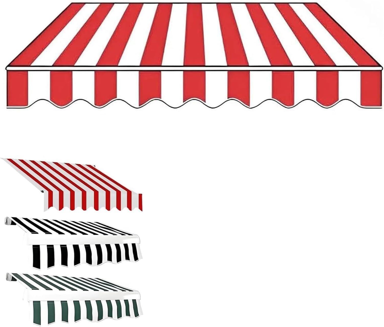 CZYZMDD Retractable Manual Awning for Patio & Garden Waterproof UV-Resistant Shade Canopy Outdoor Sun Shelter Decks Balconies and Backyards