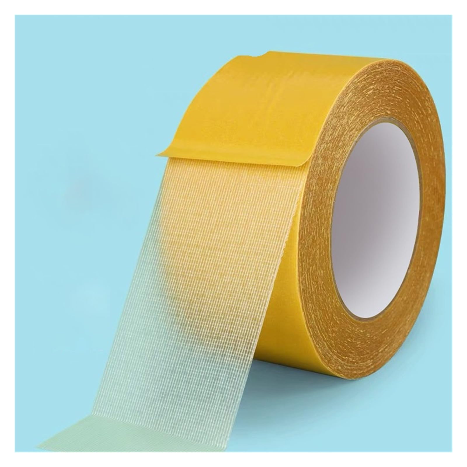 Zelt Reparaturband 10 m doppelseitiges Klebeband, hochviskose Gitterfaser, transparent, klebrige, wasserfeste Klebebänder aus Fasergewebe(5rolls,10M_50MM)