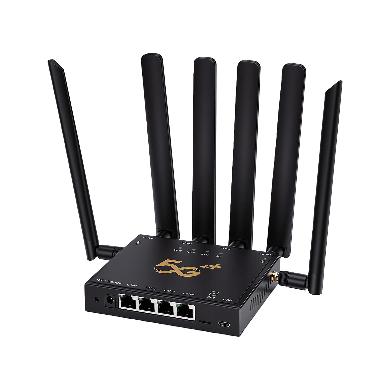 Ausla Router 5G Router Industriale per Schede SIM Wireless Dual Band con | Uscita Cablata Dual Mode Sa,Nsa, Gigabit Ethernet, Bande Simultanee 2,4g/5g, Protocollo 802.11ax, Custodia in Metallo, per