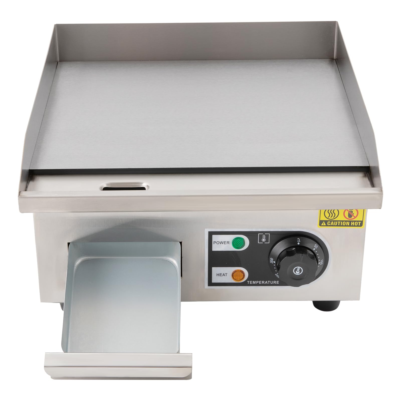 Kommerzielle Elektrische Grillplatte Edelstahl 2000W 50-300℃ 14Zoll Elektrogrill mit 2 Spachteln