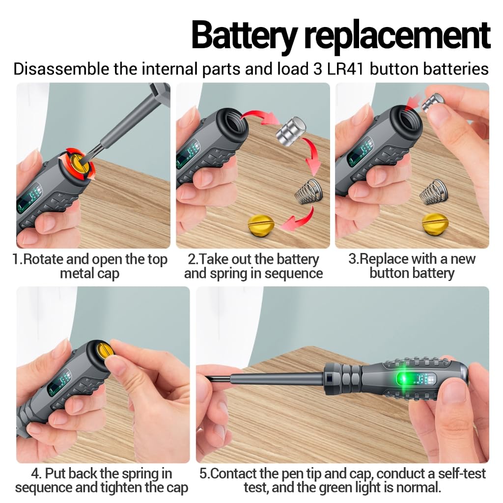 LED Light Voltage Detector Screwdriver Test Screwdriver Voltage Detector Pen Light Circuit Tester Electric Test Pen (10-C)