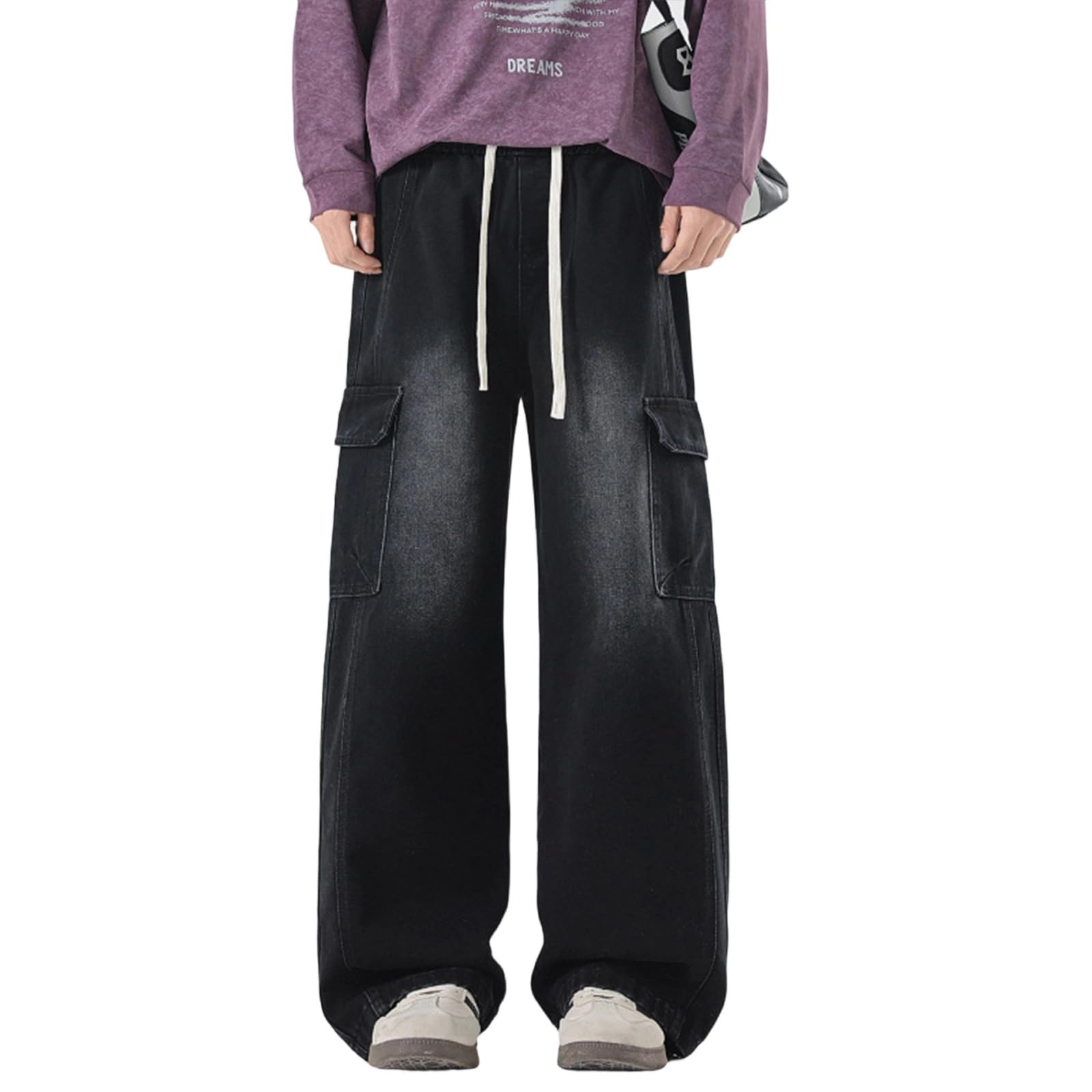 Genérico Pantalon Chandal Hombre, Pantalones Hombre Casual,Vaqueros Clásicos de Bolsillos Elásticos Cónicos para Uso Diario Informal Duraderos Versátiles Modernos Pantalón Jogger