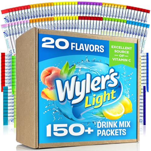 Wyler's Light 20 Flavor Variety Pack - 176 Sugar Free Drink Mix Packets - Water Flavoring Singles to Go