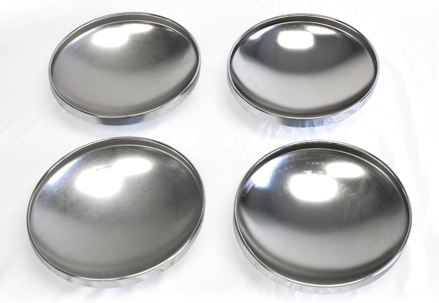 Set of 4 10 1/8" Closed Front and Rear Center Caps - Chrome