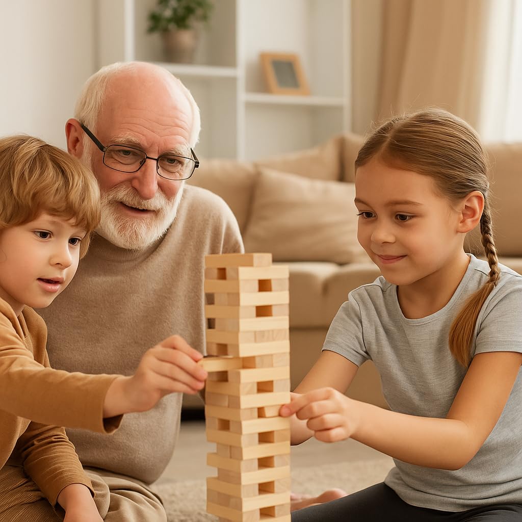Toyrific Premium Wooden Tower Balance Blocks Game 39 Pieces Stacking Game for Kids Adults Family Party Indoor Outdoor Tabletop Premium Gift Set 1