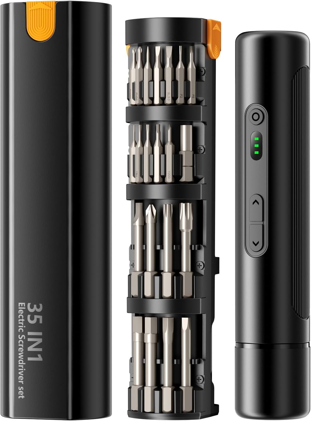 Electric Screwdriver Cordless, Power Screwdriver Set with 3 Torque Settings, 1500mAh Battery, 33 Magnetic Bits, LED Light, Rechargeable Tool for Furniture and Household Repairs