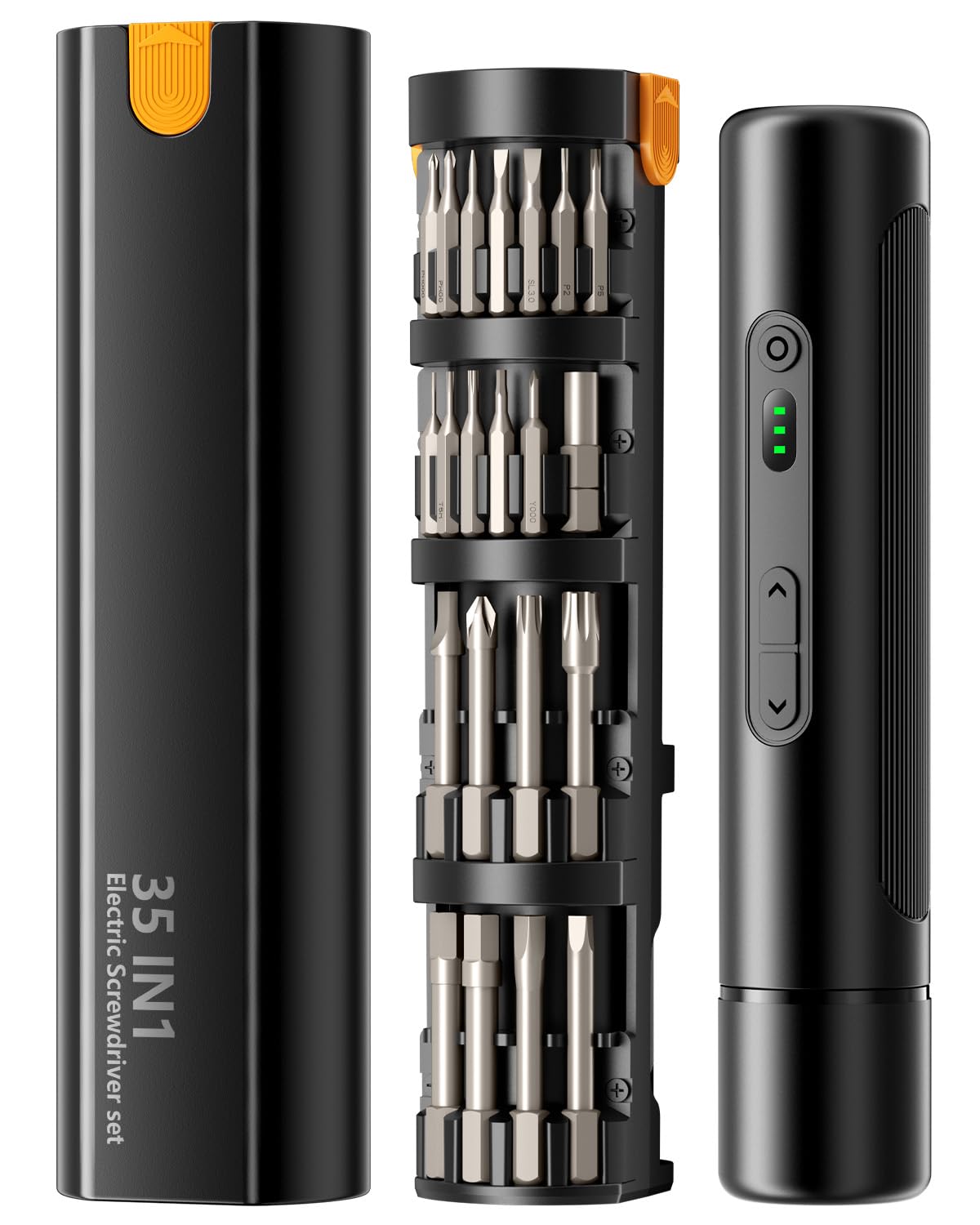 PACOVY Electric Screwdriver Cordless Power Screwdriver Set with 3 Torque Settings 1500mAh Battery 33 Magnetic Bits LED Light
