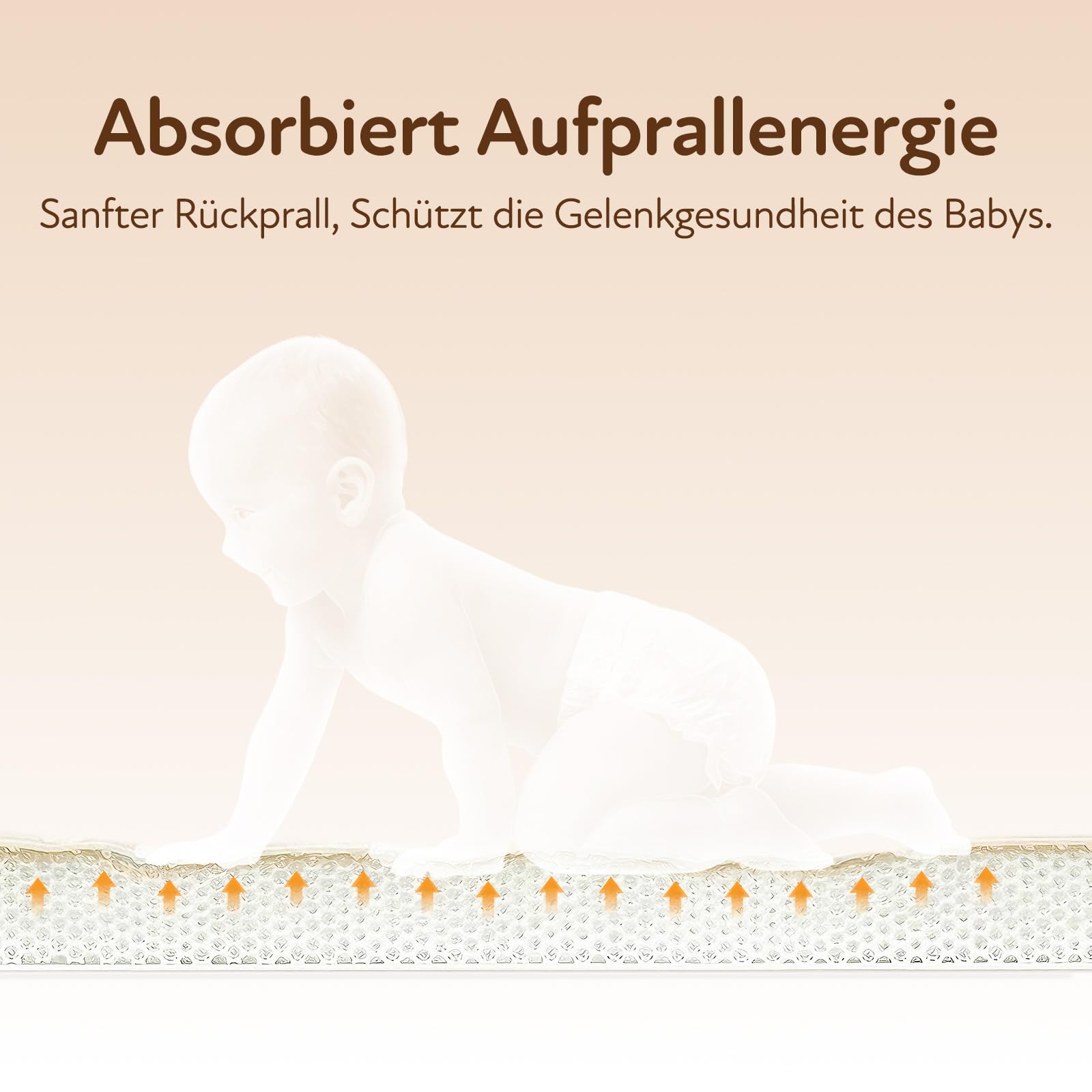 Treeboy Spielmatte Baby 120x170x2cm beige – Teppich für Kinderzimmer mit hochwertigem Memory-Schaum – Krabbelmatte Baby mit Rutschfester Unterseite – Krabbeldecke, Kinderteppich, spielteppich Kinder