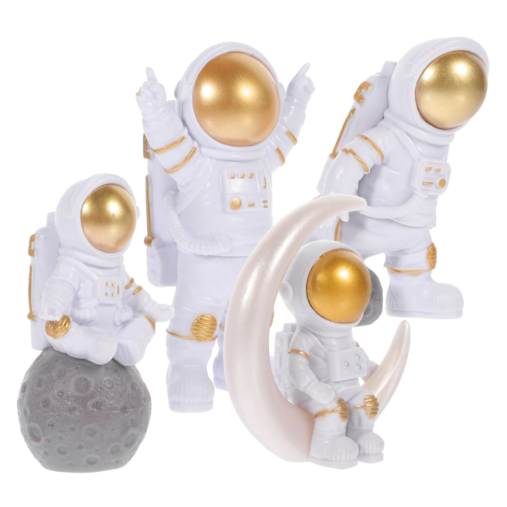 Cabilock 16 Piezas Modelo De Astronauta Decoración del Hogar Estatua Figuras De Astronauta De Resina Modelo De Astronauta Accesorio para El Hogar Juguete De Astronauta De Resina Esculturas