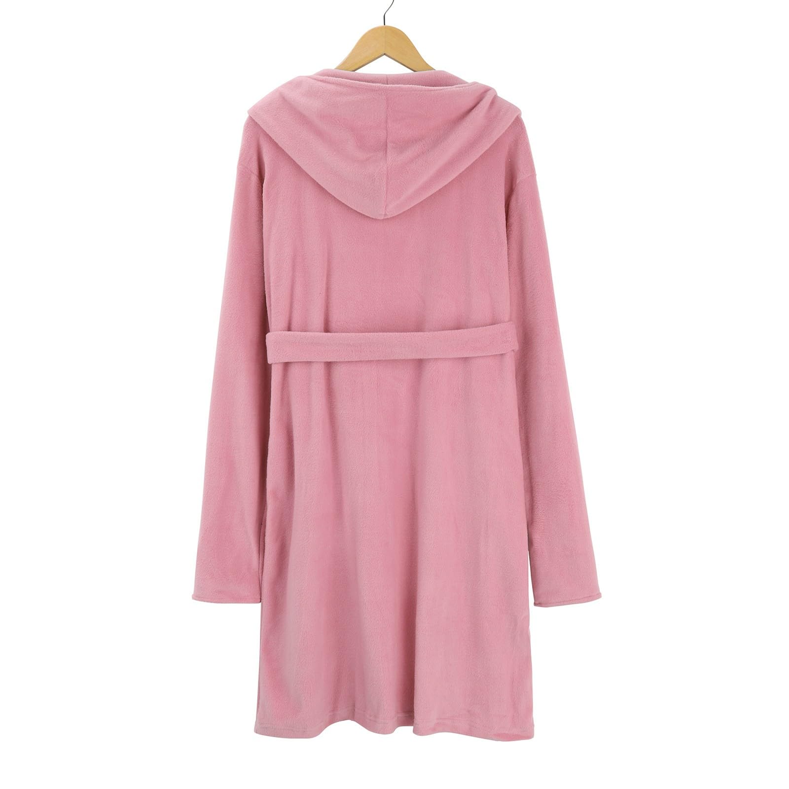 Generisch Albornoz de algodón para hombre, con capucha, bata larga para sauna, camisón grueso de flojel, poncho de baño, toalla, tallas grandes, bata de invierno, ropa de dormir con bolsillos y