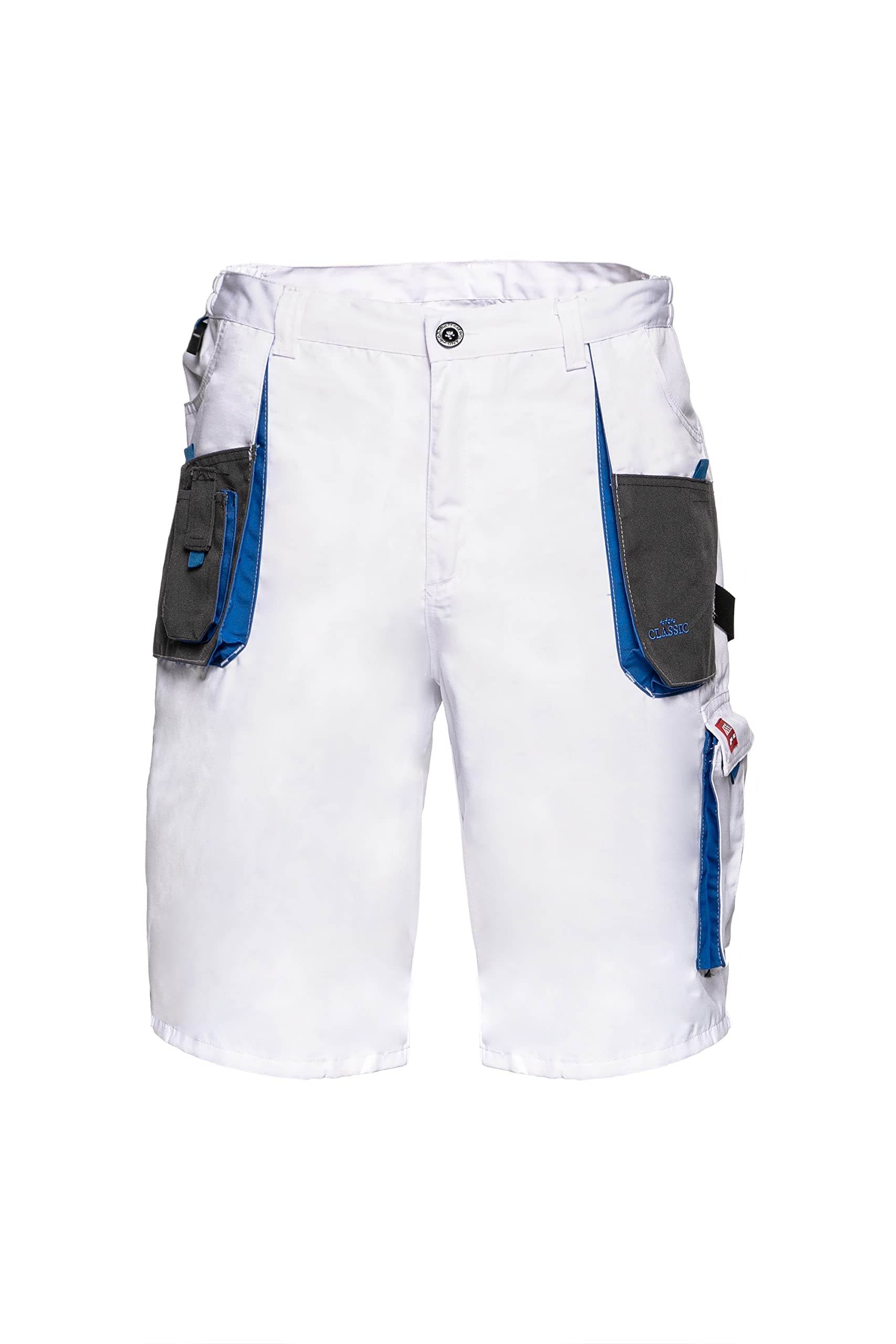 ART.MASWhite Shorts Men Work, Half Elastic Waist, Triple Stitched Cordura Reinforcing Stress Points, Phenomenal Adult Workwear Shorts