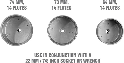 Miniatura 3 de OEMTOOLS 27199 Juego de llaves de tapa de filtro de aceite (9 piezas), 1 paquete