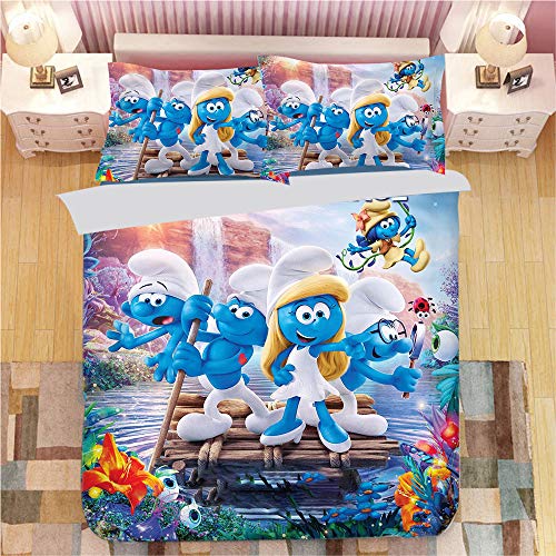 SK-LBB Parure de lit 3D avec housse de couette et taie d'oreiller en fibre de polyester - Pour garçons et filles - Décoration de chambre d'enfant - 3 pièces (03, simple 140 x 210 cm)