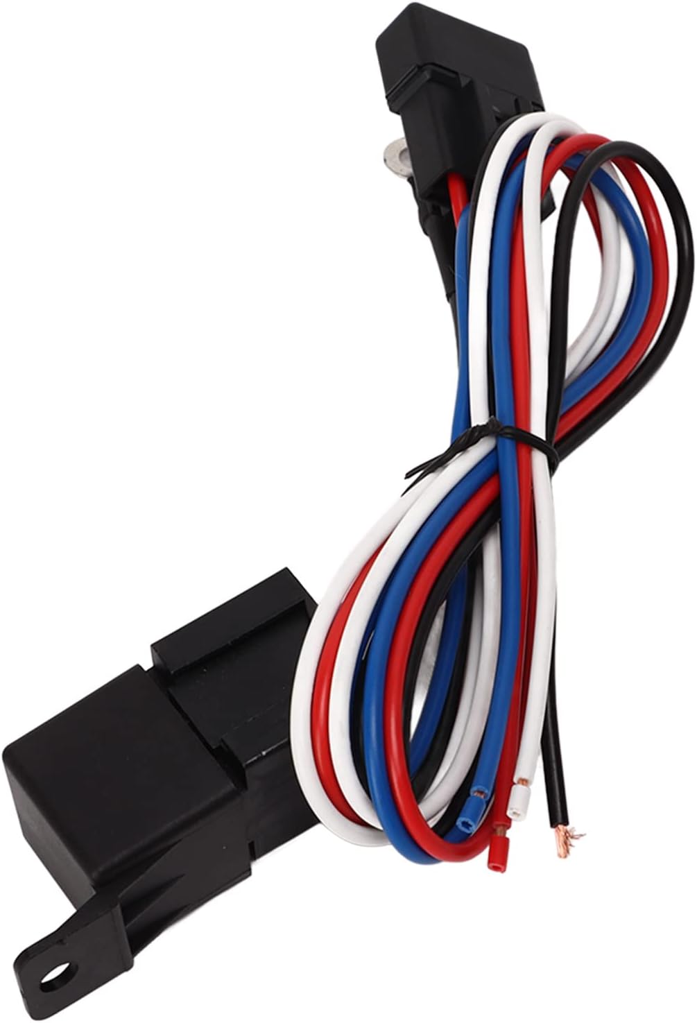 12V Electric Radiator Fan Thermostat Control Relay Wire Kit, Complete Cooling Fan Relay Kit with Adjustable Thermostat for Cars Trucks Buses, ABS Housing