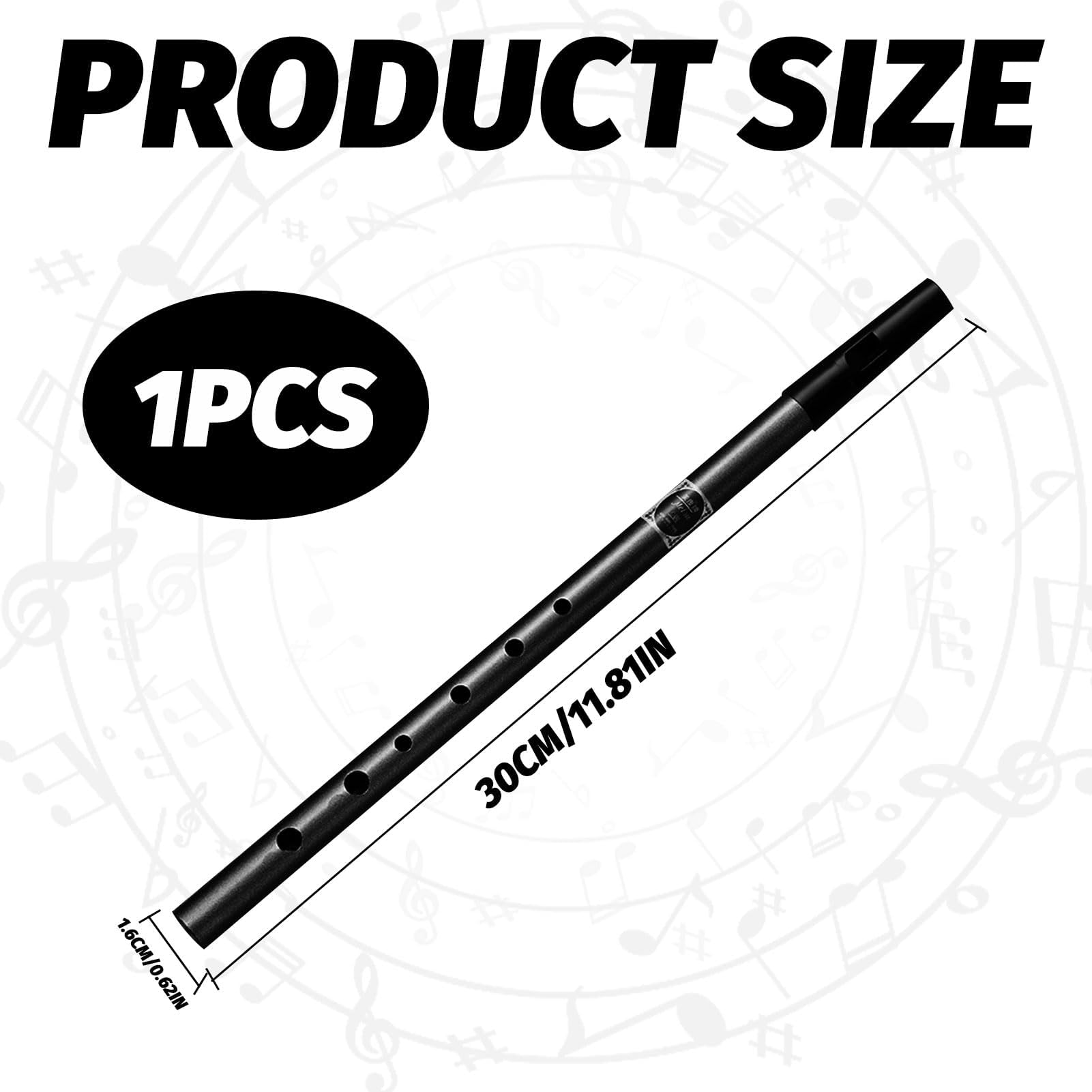 Authentic Penny Whistle D - Six-Hole Tin Whistle Perfect for Traditional Celtic Music - Black - Image 2