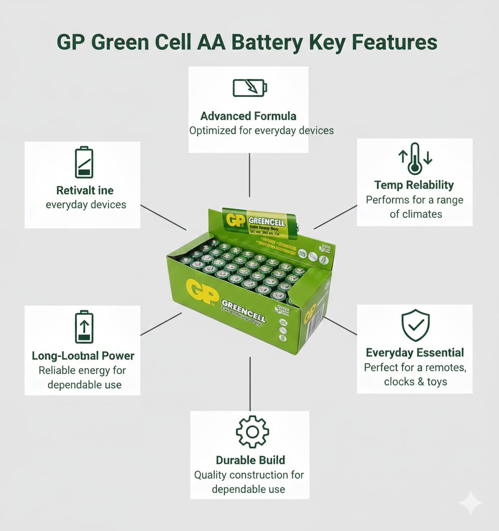 Gp Green Cell Aa bateria - bardzo wytrzymała, 40 sztuk