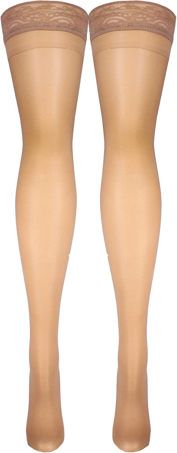 Truform Sheer Compression Stockings, 8-15 mmHg, Women's Thigh High Length, 20 Denier, Beige, Large - Image 5
