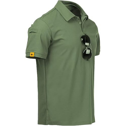 ZITY Mens Polo Shirt Short Sleeve Sports Tactical T-Shirt Athletic Golf Polos Daily Casual Stylish Collared Shirts for Men