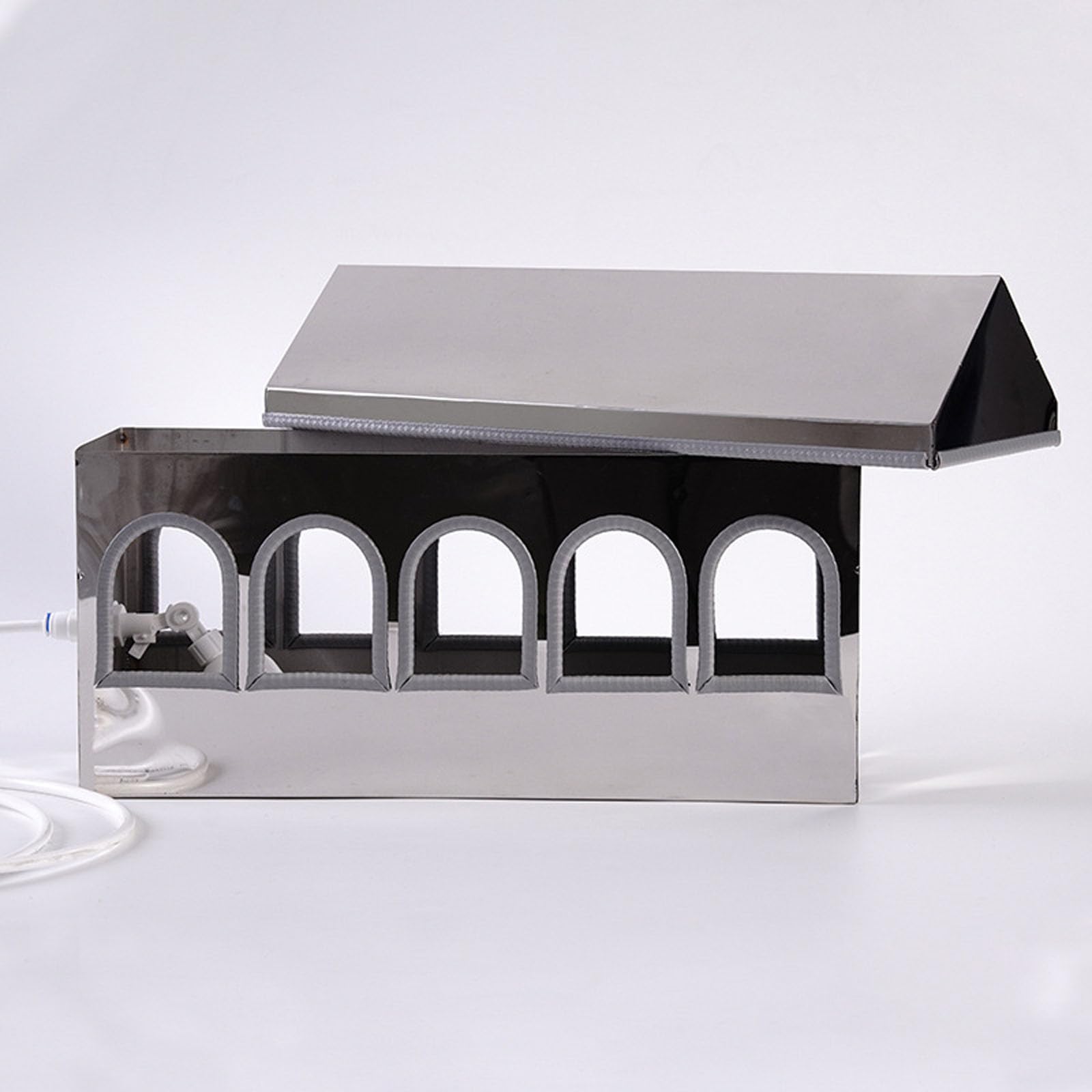 Bebedero de aves de corral sin deslustre, estructura de riego automático para pollos, aves acuáticas con puerta flotante y 10 bebederos
