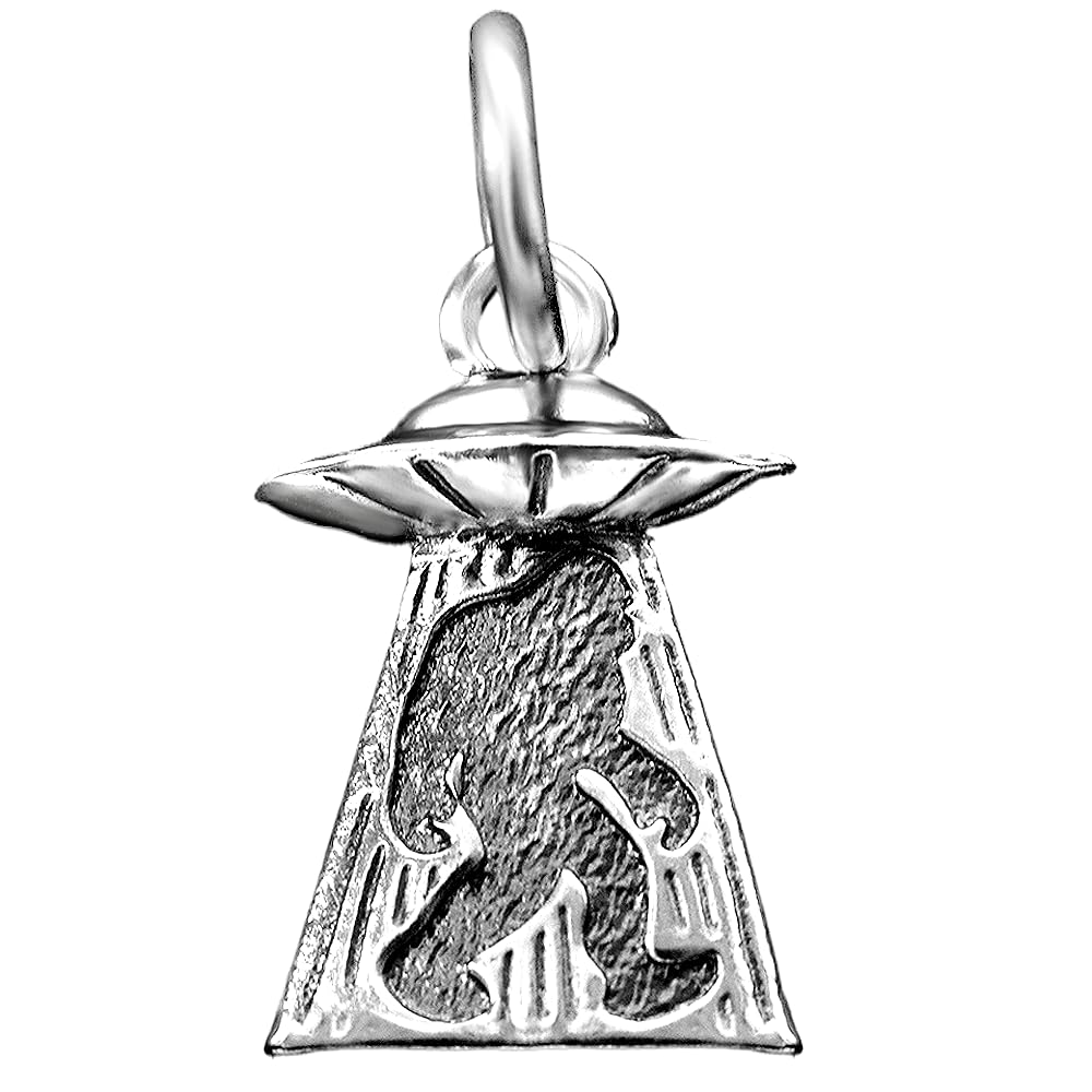 Catails Tee 925 Sterling Silver UFO Alien Abduction Bigfoot Pndant Charm Sasquatch Dangle For Necklace European Bracelets