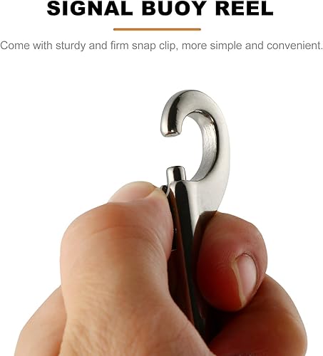 Miniatura 5 de Carrete de buceo de aleación de aluminio, 1 juego de carrete de dedo, carrete de buceo de aleación de aluminio con clip de perno terminado,