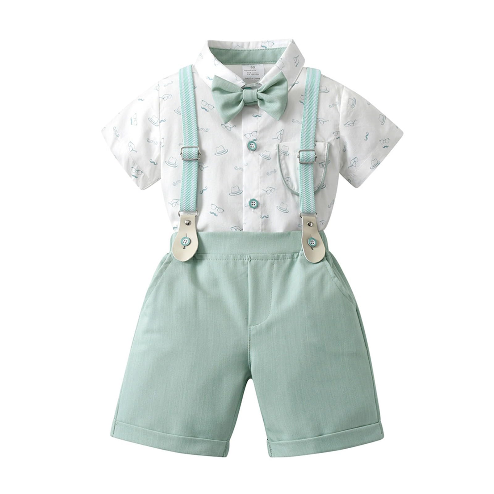 Volunboy Bimbo Completini e Coordinati Gentiluomo, Fiocco Camicia e Bretelle Pantalocini 4 Pezzi Ragazzi per Matrimoni Compleanni