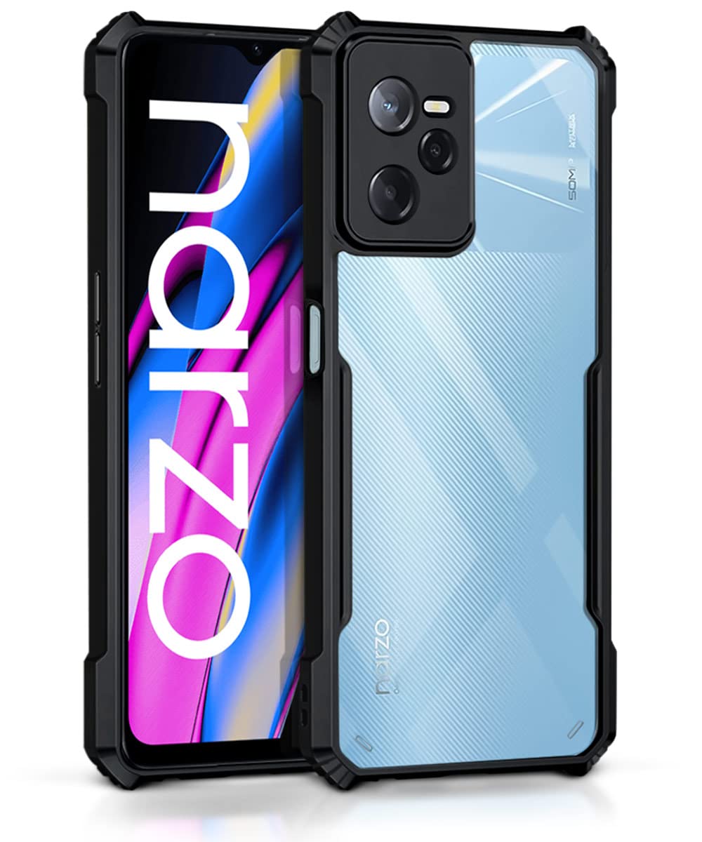 WOW IMAGINE TPU+PC Shock Proof Clear Protective Back Case For Realme Narzo 50A Prime | Realme C35 - Airedge Technology | 360 Degree Camera Protection | Transparent Hybrid Back Case Mobile Cover-Black (B0C14WJW1F) Amazon Price History, Amazon Price Tracker