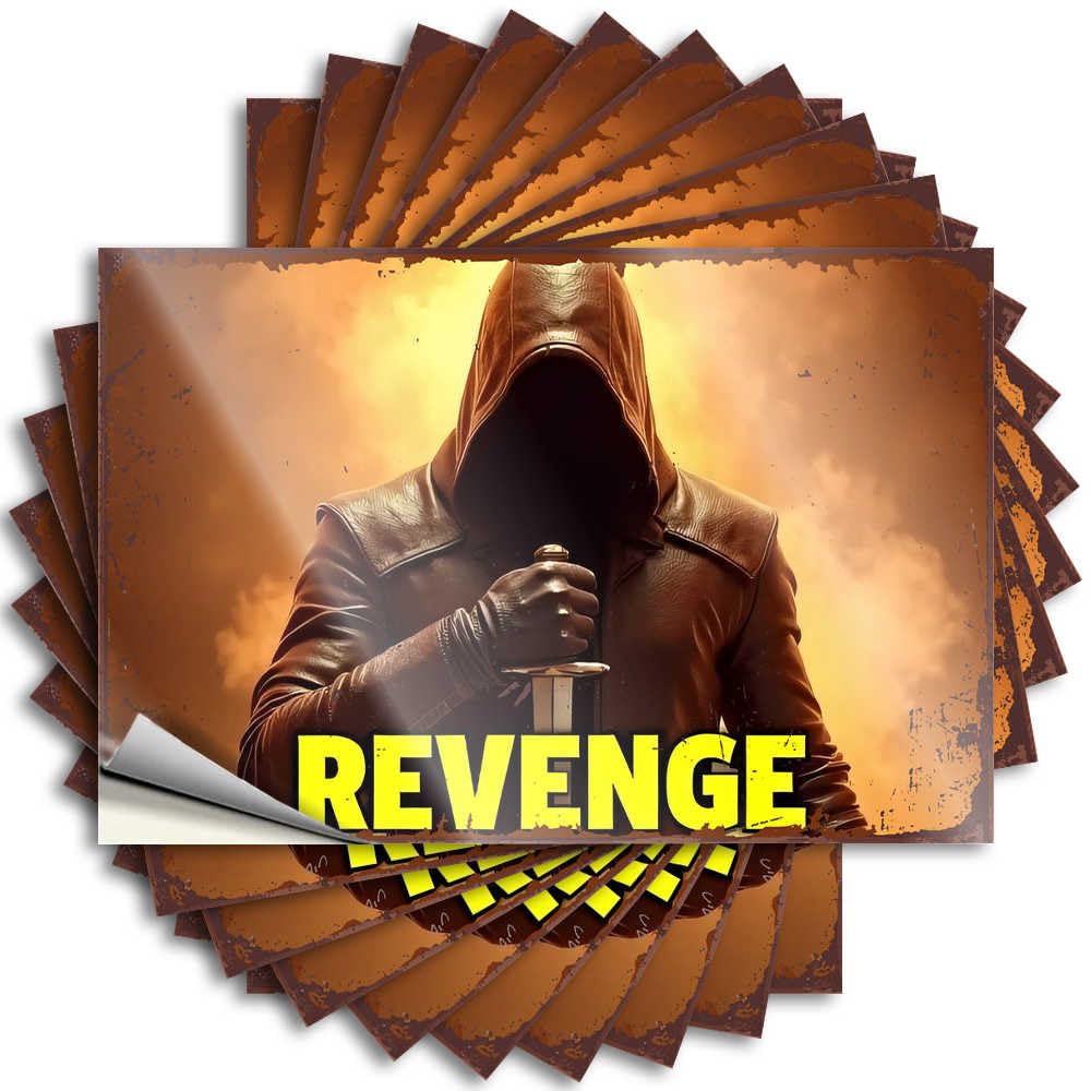 Decals - Badass Hard Revenge: The Hooded Figure's Vengeance for Outside Stuff(12X18CM)
