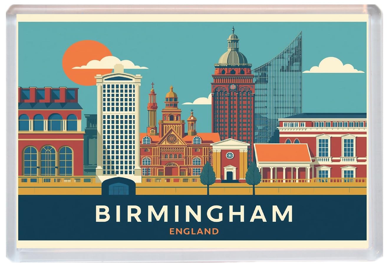 Baked Bean Store Multicolor Birmingham - West Midlands - Jumbo Artistic Fridge Magnet 96 X 67Mm Bbsfhm3317