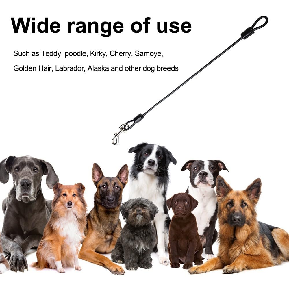 Laisse pour Chien Résistante Mastication,Corde en Acier pour Empêcher Mastication pour Petit,Moyen et Grand Chien de Compagnie en Plein Air,Marche,Course,Escalade