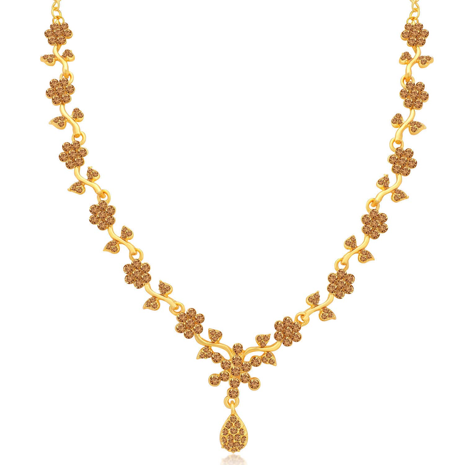 Floral Plated LCT Stone Necklace Set (N79653_D1)