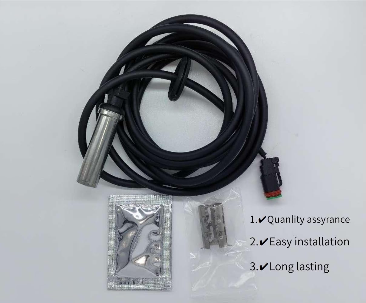21247154 Truck ABS Sensor Kit 104’’Length Straight Sensors 4410323870 4410329570 Compatible with Volvo Renault Replaces 20528661 20509865 7420528661