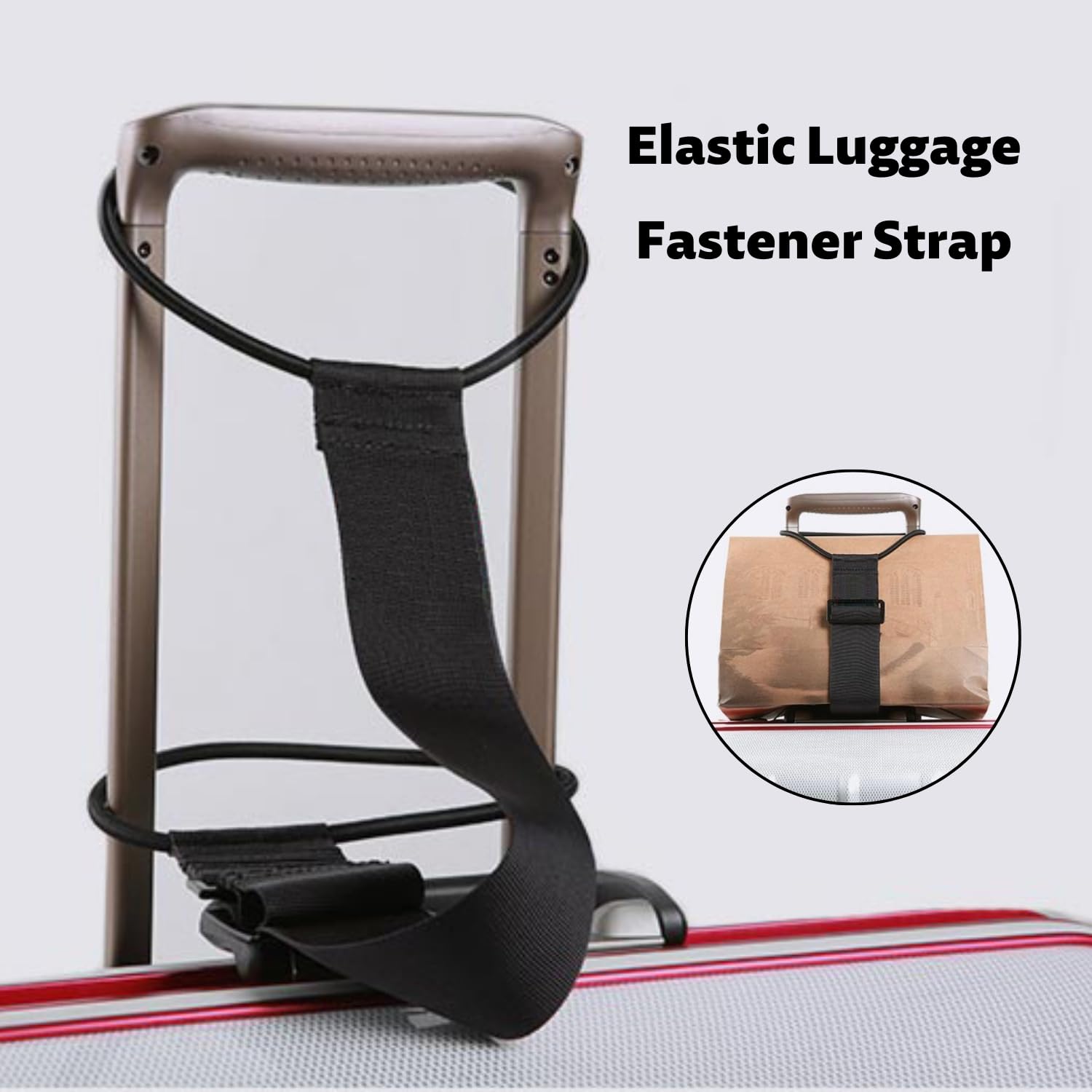 Sangles De Bagage Élastiques Noires/Bleues - Ceintures Réglables Pour Valises Et Sacs Avec Boucles