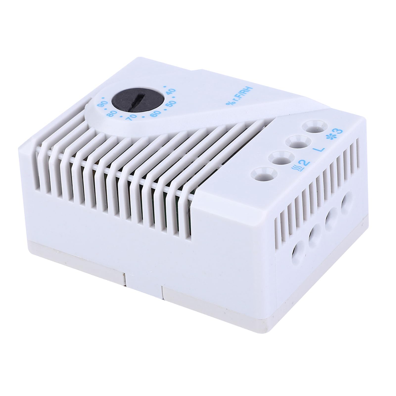 MFR012 Contrôleur d'humidité Mécanique Hygrostat Ventilateur Chauffant avec Boîtier en PC pour Ajusteur d'humidité de Meuble TV (MFR012)