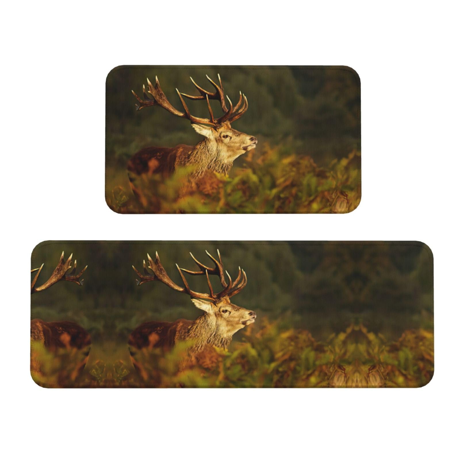Tapis de cuisine EdWal motif cerf pour cuisiner et travailler l'esprit tranquille