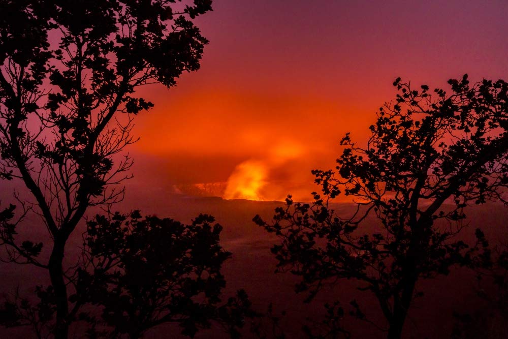 PosterazziPDDUS12BJY0161 USA, Hawaii. Halema'uma'u Crater in Kilauea Caldera at Night Photo Print, 18 x 24, Multi